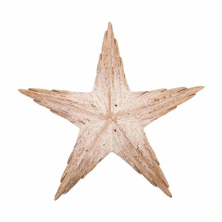 Whitewashed Wooden Star 49cm 